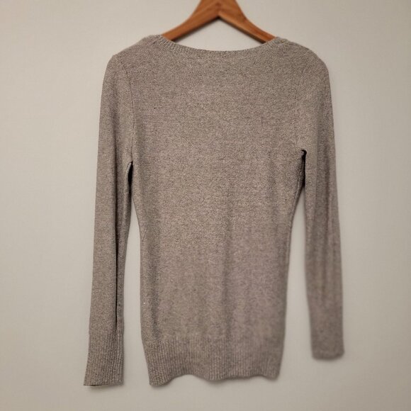 Candie's Sweater Sparkle Bling Popover Heather Gray Light Juniors Large NWT NEW - Picture 3 of 5